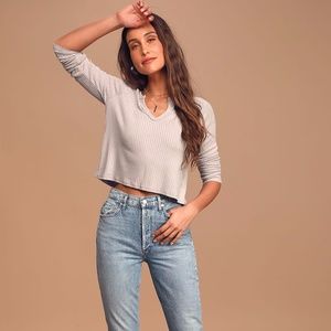 Lulu's Lavender Ribbed Sweater Top